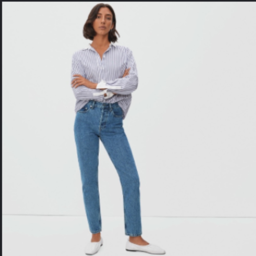 Everlane 90s Cheeky Organic Cotton Jean, Medium Blue Wash, Size 31 regular